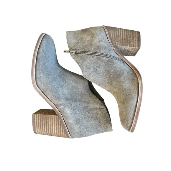 Jeffrey Campbell Laszlo Block Heel Suede grey/brown Bootie SZ 7.5 - Picture 4 of 6